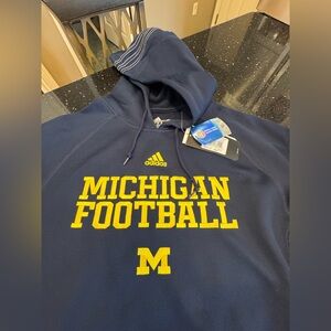 NWT - Adidas Navy Blue Michigan Football Hoodie